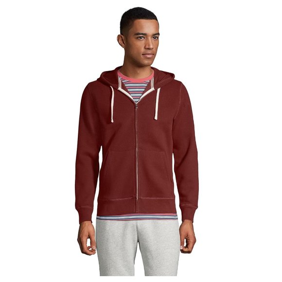 NWT Lands End Men's Serious Sweats Full Zip Midweight Hoodie Size L $100 FLG264 - Picture 1 of 5